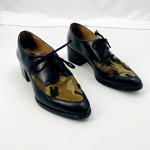 Banana Republic Camo Calf Hair Leather Heel Loafers